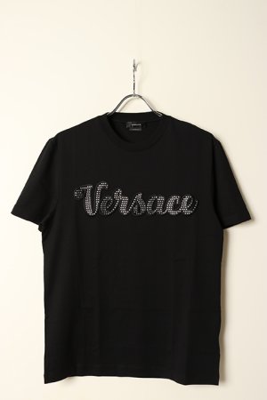 画像1: VERSACE ヴェルサーチ クリスタル バーシティー ロゴ Tシャツ{-BCS}