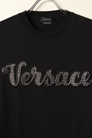 画像2: VERSACE ヴェルサーチ クリスタル バーシティー ロゴ Tシャツ{-BCS}