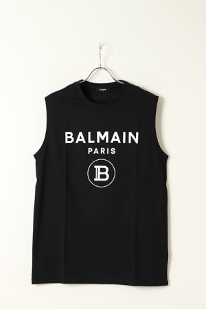 画像1: 【 30%OFF セール46,200円→32,340円】 BALMAIN バルマン BH1 C&S TANK PRINT B-LOGO{11EC001B029-OPA-BAS}