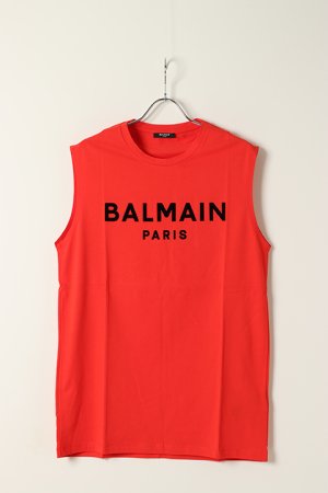 画像1: BALMAIN バルマン BH1 C&S TANK FLOCKY LOGO{11EC001B043-3KF-BAS}