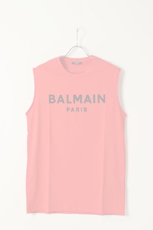 画像1: BALMAIN バルマン BH1 C&S TANK FLOCKY LOGO{11EC001B043-3KF-BAS}