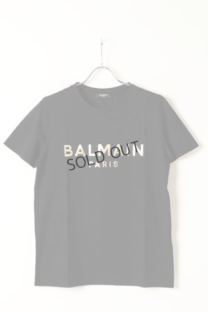 画像1: {SOLD}BALMAIN バルマン BF2 T-SHIRTS METALIC LOGO{11EF000B020-EAD-BAS}