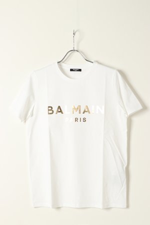 画像1: BALMAIN バルマン BF2 T-SHIRTS METALIC LOGO{11EF000B020-GAD-BAS}