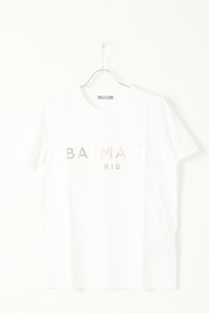 画像1:   BALMAIN バルマン BF2 T-SHIRTS METALIC LOGO{11EF000B020-GAD-BAS}