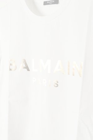 画像4:   BALMAIN バルマン BF2 T-SHIRTS METALIC LOGO{11EF000B020-GAD-BAS}