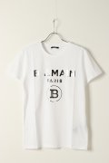 BALMAIN バルマン BH1 T-SHIRTS SILVER FOIL LOGO{11EFM00B066-OFA/11EF000B066-OFA-BAS}