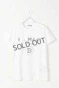 BALMAIN バルマン BH1 T-SHIRTS SILVER FOIL LOGO{11EFM00B066-OFA/11EF000B066-OFA-BAS}