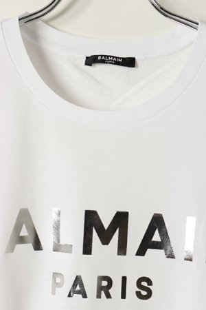 画像2: BALMAIN バルマン BH1 T-SHIRTS SILVER FOIL LOGO{11EFM00B066-OFA/11EF000B066-OFA-BAS}