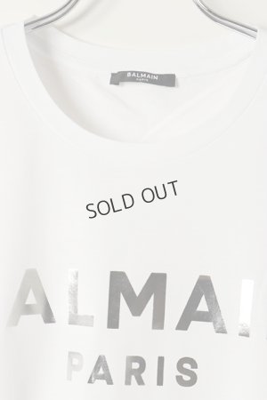 画像2: {SOLD}BALMAIN バルマン BH1 T-SHIRTS SILVER FOIL LOGO{11EFM00B066-OFA/11EF000B066-OFA-BAS}