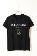 BALMAIN バルマン BH1 T-SHIRTS SILVER FOIL LOGO{11EFM00B066-OPA/11EF000B066-OPA-BAS}