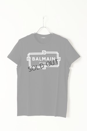 画像1: {SOLD}BALMAIN バルマン BH2 T-SHIRTS FRAME-LOGO{11EF000G065-EAB-BAS}