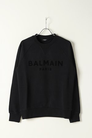 画像1: BALMAIN バルマン BH2 C&S SWEAT FLOCKY LOGO{11JQM05B042-OPA-BAS}