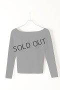 {SOLD}グレースコンチネンタル｜GRACE CONTINENTAL フリルボートネックニットトップ{0120443109-27BLK-BJA}