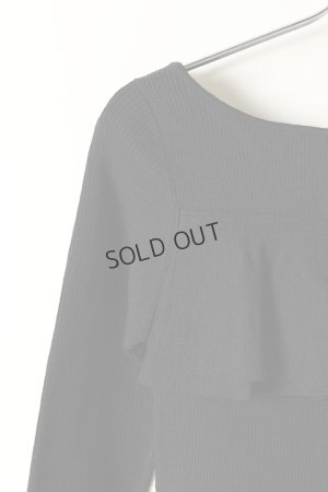 画像2: {SOLD}グレースコンチネンタル｜GRACE CONTINENTAL フリルボートネックニットトップ{0120443109-27BLK-BJA}