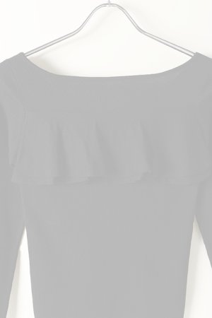画像4:  {SOLD} グレースコンチネンタル｜GRACE CONTINENTAL フリルボートネックニットトップ{0120443109-27BLK-BJA}