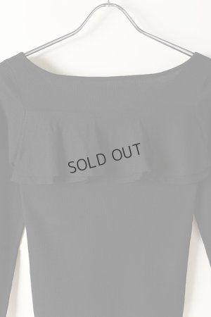 画像4: {SOLD}グレースコンチネンタル｜GRACE CONTINENTAL フリルボートネックニットトップ{0120443109-27BLK-BJA}