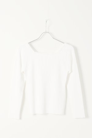 画像1:  {SOLD} グレースコンチネンタル｜GRACE CONTINENTAL レースアップリブニットトップ{0121143043-01WHT-BAS}