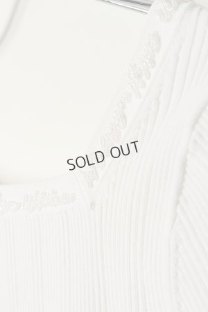 画像3: {SOLD}グレースコンチネンタル｜GRACE CONTINENTAL レースアップリブニットトップ{0121143043-01WHT-BAS}