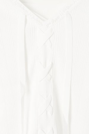 画像5:  {SOLD} グレースコンチネンタル｜GRACE CONTINENTAL レースアップリブニットトップ{0121143043-01WHT-BAS}