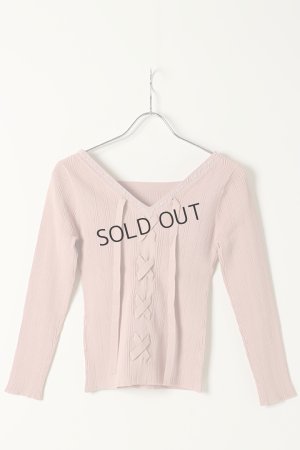 画像5: {SOLD}グレースコンチネンタル｜GRACE CONTINENTAL レースアップリブニットトップ{0121143043-04PNK-BAS}