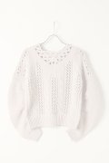  {SOLD} グレースコンチネンタル｜GRACE CONTINENTAL ケーブルメッシュニットトップ{0121143096-03BEG-BAS}