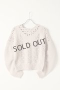 {SOLD}グレースコンチネンタル｜GRACE CONTINENTAL ケーブルメッシュニットトップ{0121143096-03BEG-BAS}