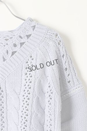 画像2: グレースコンチネンタル｜GRACE CONTINENTAL ケーブルメッシュニットトップ{0121143096-13BLU-BAS}