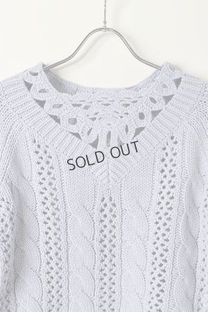 画像4: グレースコンチネンタル｜GRACE CONTINENTAL ケーブルメッシュニットトップ{0121143096-13BLU-BAS}