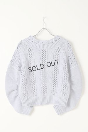 画像5: グレースコンチネンタル｜GRACE CONTINENTAL ケーブルメッシュニットトップ{0121143096-13BLU-BAS}