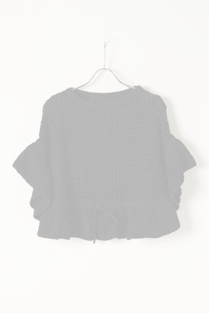 画像1:  {SOLD} グレースコンチネンタル｜GRACE CONTINENTAL メッシュフリルニットトップ{0121243025-27BLK-BAS}