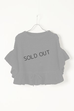 画像1: {SOLD}グレースコンチネンタル｜GRACE CONTINENTAL メッシュフリルニットトップ{0121243025-27BLK-BAS}
