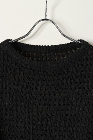 画像2: グレースコンチネンタル｜GRACE CONTINENTAL メッシュフリルニットトップ{0121243025-27BLK-BAS}