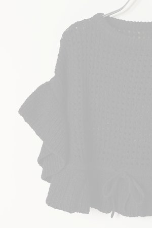 画像3:  {SOLD} グレースコンチネンタル｜GRACE CONTINENTAL メッシュフリルニットトップ{0121243025-27BLK-BAS}