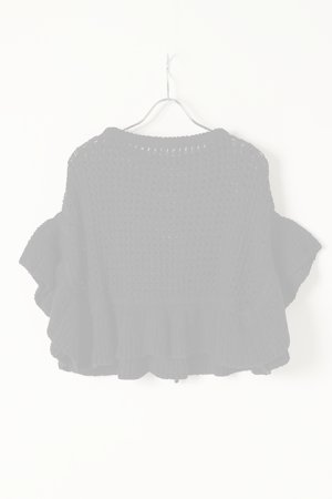 画像5:  {SOLD} グレースコンチネンタル｜GRACE CONTINENTAL メッシュフリルニットトップ{0121243025-27BLK-BAS}