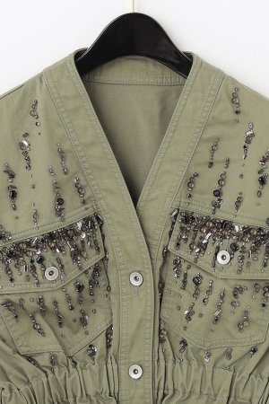 画像12: 【 40%OFF セール49,500円→29,700円】 グレースコンチネンタル｜GRACE CONTINENTAL ビジューノーカラーアーミージャケット{0122301096-19KHA-BBA}