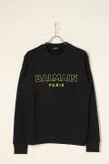 【 30%OFF セール｜108,900円→76,230円】 BALMAIN バルマン BH2 C&S SWEAT CURLY LOGO{12JQ040B155-EAQ-BAA}