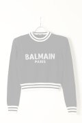   BALMAIN バルマン BF1 KNIT CROPPED MESH LOGO{12KA000K225-EAB-BAA}