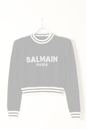 画像1:   BALMAIN バルマン BF1 KNIT CROPPED MESH LOGO{12KA000K225-EAB-BAA}