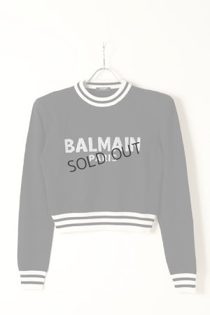 画像1: {SOLD}BALMAIN バルマン BF1 KNIT CROPPED MESH LOGO{12KA000K225-EAB-BAA}