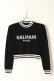 画像1: {SOLD}BALMAIN バルマン BF1 KNIT CROPPED MESH LOGO{12KA000K225-EAB-BAA} (1)