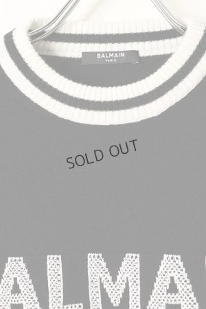 画像2: {SOLD}BALMAIN バルマン BF1 KNIT CROPPED MESH LOGO{12KA000K225-EAB-BAA}
