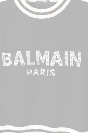 画像3:   BALMAIN バルマン BF1 KNIT CROPPED MESH LOGO{12KA000K225-EAB-BAA}