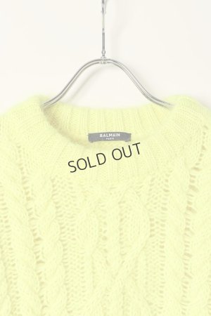 画像2: {SOLD}BALMAIN バルマン BH2 KNIT TOP MOHAIR CABLE{12KE010K050-1KB-BAA}