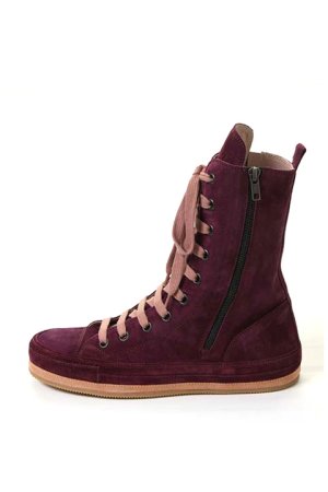 画像1: ANN DEMEULEMEESTER アンドゥムルメステール SHOES SCAMOSCIATO AUBERGINE + SCAMOSCIATO MACARON{1314234302038/131-4234-302-038(21-03-931039)-ACS}