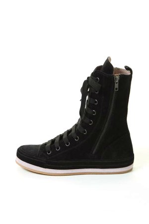 画像1: ANN DEMEULEMEESTER アンドゥムルメステール SHOES SCAMOSCIATO NERO + SCAMOSCIATO GLICINE{1314234302099/131-4234-302-099(21-03-931040-913)-ACS}