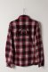 画像2: 【 50%OFF セール｜35,200円→17,600円】 roarguns ロアーガンズ "PISTOL"&"SON OF GOD" CORD EMBROIDERY ONE WASH FLANNEL CHECK SHAGGY RAISING SHIRT{-ADA} (2)