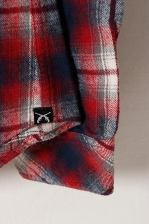 画像5: 【 50%OFF セール｜35,200円→17,600円】 roarguns ロアーガンズ "PISTOL"&"SON OF GOD" CORD EMBROIDERY ONE WASH FLANNEL CHECK SHAGGY RAISING SHIRT{-ADA}