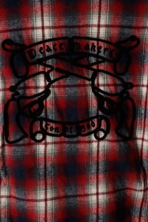 画像6: 【 50%OFF セール｜35,200円→17,600円】 roarguns ロアーガンズ "PISTOL"&"SON OF GOD" CORD EMBROIDERY ONE WASH FLANNEL CHECK SHAGGY RAISING SHIRT{-ADA}
