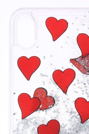 画像3: 【 60%OFF セール｜8,470円→3,388円】 IPHORIA アイフォリア Transparent with Floating Red Hearts【リキッドコレクション】【iPhone X】{-AHS}