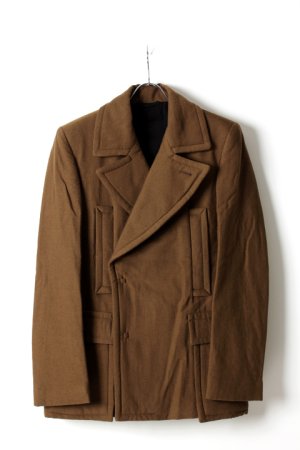 画像1: ANN DEMEULEMEESTER アンドゥムルメステール DB PEA COAT GERALDI KHAKI{1808-3008-196-049-KHAKI-AHA}